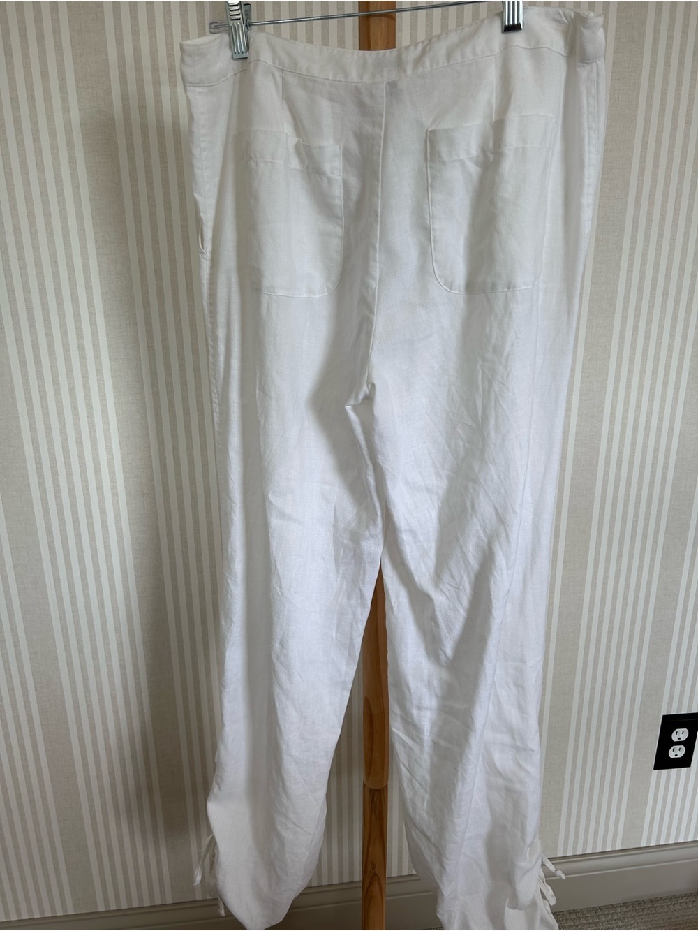 ZAPA PARIS White Linen Drawstring Balloon Pants Women’s Size 10 $400 Retail - Picture 5 of 11